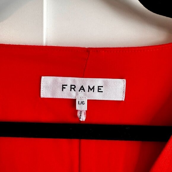 FRAME Twisted front range red linen sleeveless dress size L - Picture 5 of 6